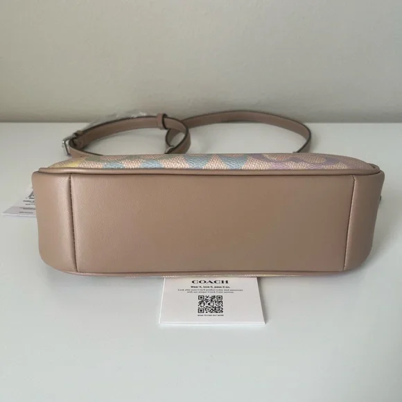 ✅Coach Teri Shoulder Bag In Rainbow Signature Canvas - Picture 5 of 13